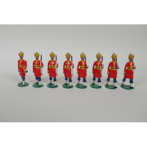 22 - A quantity of painted lead Indian Regimental Military figures to include the 83rd Wallajahbad Light ... 