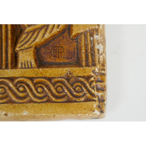 242 - A 1970s composition Croatian Museum copy of a coptic panel, 41 x 23cm, labels verso