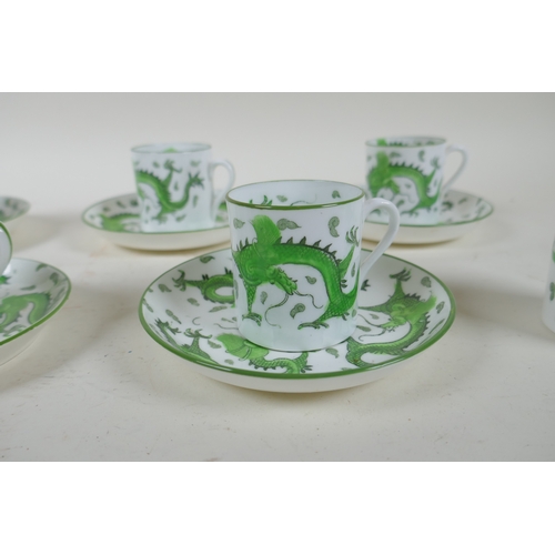 252 - A set of six coffee cans and saucers, stamped Tuscan China, BCM