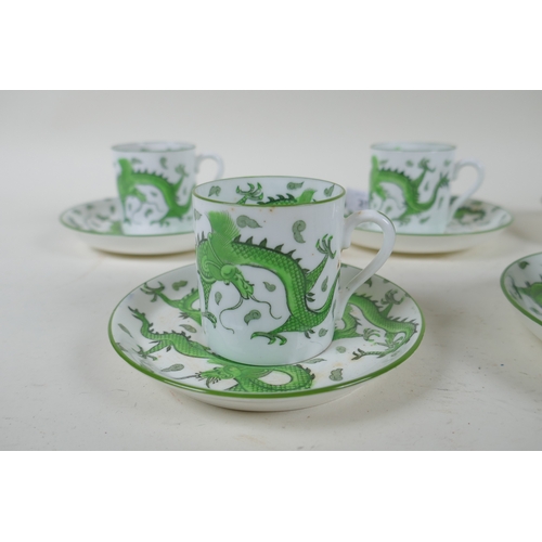 252 - A set of six coffee cans and saucers, stamped Tuscan China, BCM