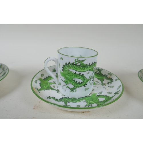 252 - A set of six coffee cans and saucers, stamped Tuscan China, BCM