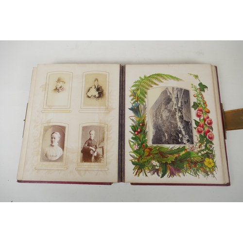 258 - A Victorian leather bound photograph album, 30 x 23 x 6cm