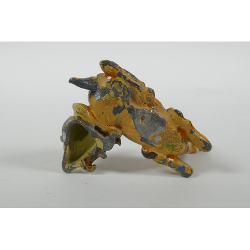 27 - An Austrian style cold painted metal figure of a camel and moose, 10cm long