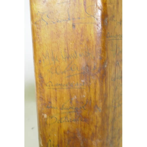 284 - A Slazenger cricket bat, signed with players autographs, Pakistan 1971, Derbyshire, Surrey, Glamorga... 