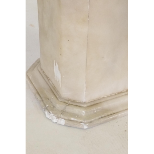 296 - A Victorian alabaster urn on stand, urn 77cm high