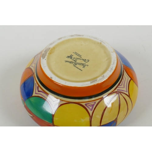 3 - Clarice Cliff 'Fantasque' melon pattern, ceramic bowl, 13cm diameter