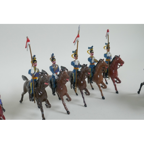 53 - A quantity of Britains lead soldiers, mostly Cavalry units, and some miscellaneous metal figures, 8c... 