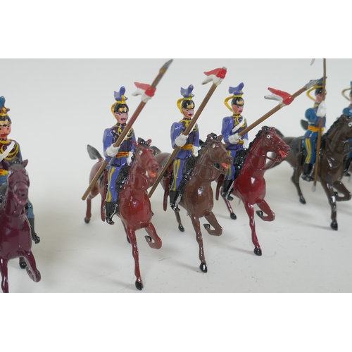 53 - A quantity of Britains lead soldiers, mostly Cavalry units, and some miscellaneous metal figures, 8c... 