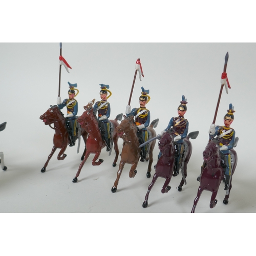 53 - A quantity of Britains lead soldiers, mostly Cavalry units, and some miscellaneous metal figures, 8c... 