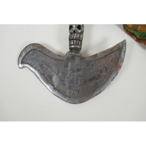 63 - A Tibetan ceremonial kartika blade, 17 x 15cm