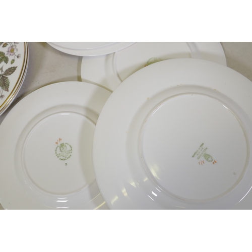 66 - A Wedgwood 'Strawberry Hill' pattern part dinner service, (different backstamps)