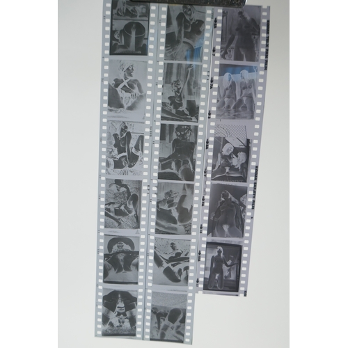 71 - Two sheets of 1960s/70s risque erotic negatives, 35mm, 83 images