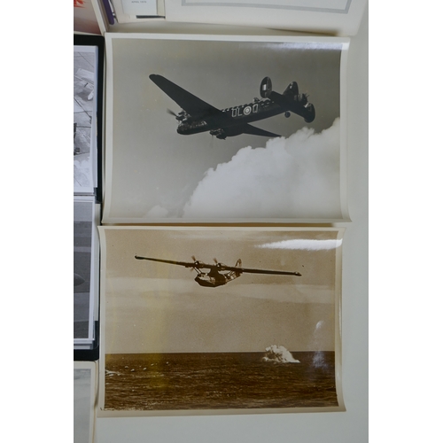 76 - A quantity of aircraft photographs including some early C20th, and a quantity of other aircraft rela... 