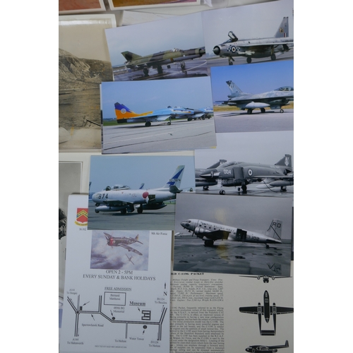 76 - A quantity of aircraft photographs including some early C20th, and a quantity of other aircraft rela... 