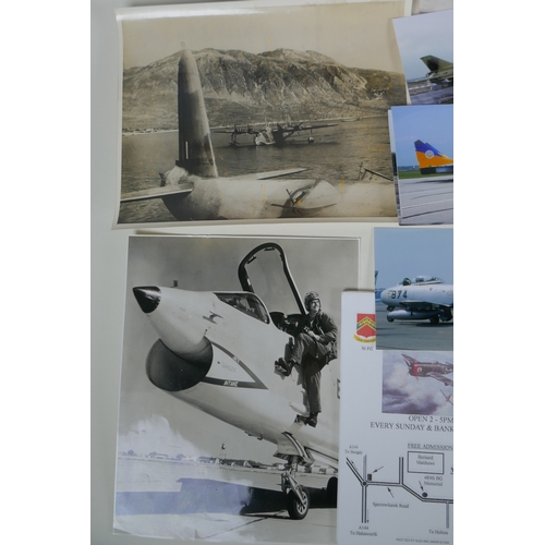 76 - A quantity of aircraft photographs including some early C20th, and a quantity of other aircraft rela... 