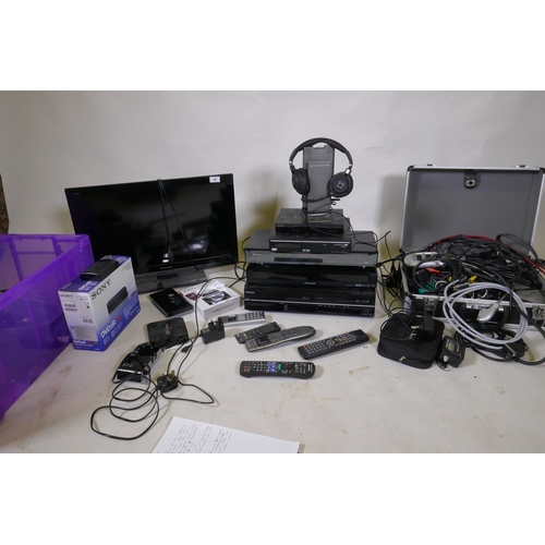 98 - Panasonic TX L24E3B tv; Blue Ray disc players, Panasonic DMP UB900, Panasonic DMR BWT740; Toshiba RD... 