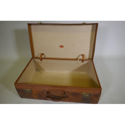 102 - A vintage leather suitcase by Landsdowne, 23 Piccadilly, Jermyn St. SW