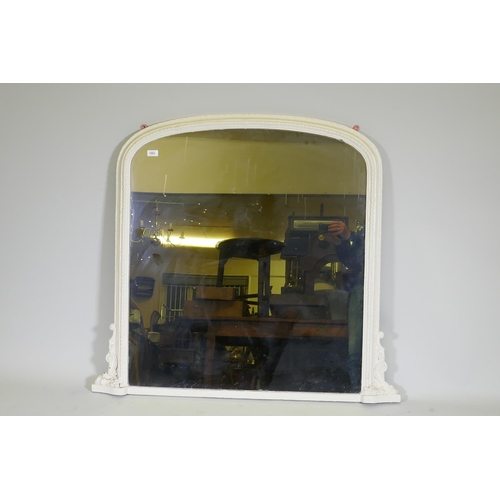 1062 - A Victorian painted overmantel mirror, 116 x 105cm high