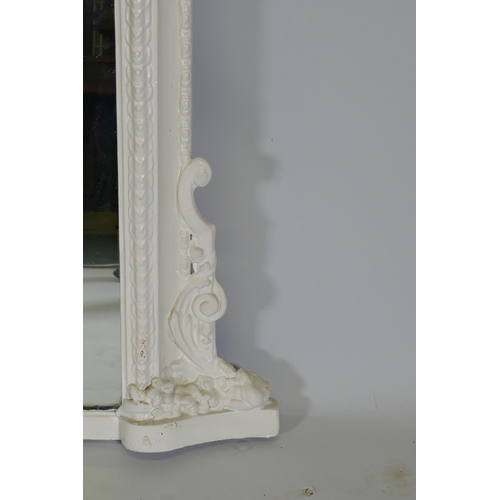 1062 - A Victorian painted overmantel mirror, 116 x 105cm high