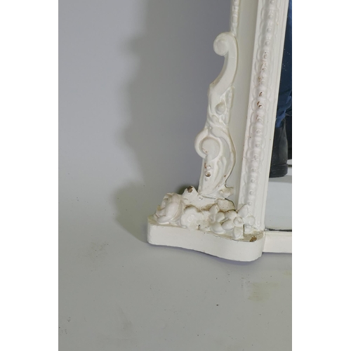 1062 - A Victorian painted overmantel mirror, 116 x 105cm high