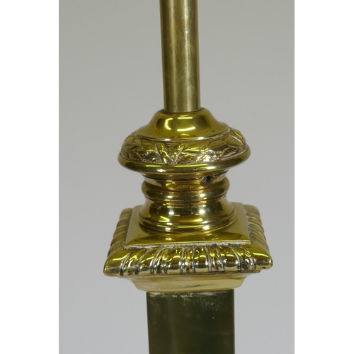 1064 - A brass standard lamp with telescopic action, AF, approx 140cm high