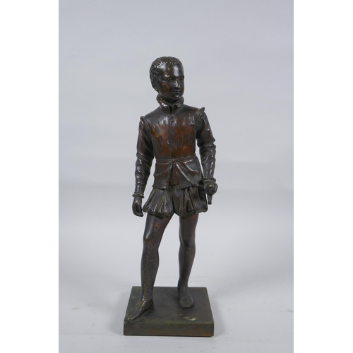 11 - Francois Joseph Bosio, (Monegasque 1768-1845), Henri IV Enfant, a C19th bronze figure, 27cm high, sw... 