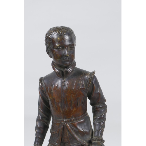 11 - Francois Joseph Bosio, (Monegasque 1768-1845), Henri IV Enfant, a C19th bronze figure, 27cm high, sw... 