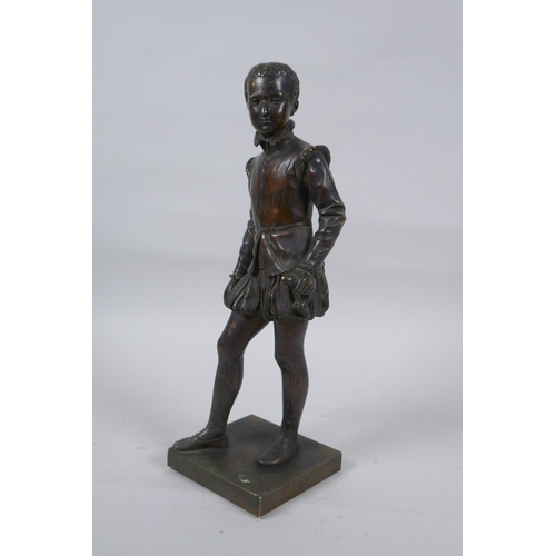 11 - Francois Joseph Bosio, (Monegasque 1768-1845), Henri IV Enfant, a C19th bronze figure, 27cm high, sw... 