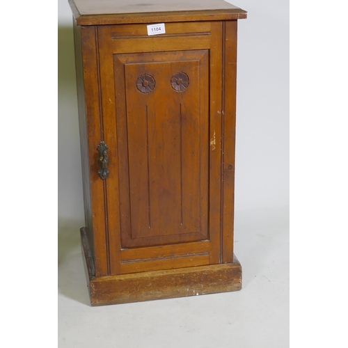 1104 - Edwardian walnut side table with pierced gallery undertier, 48cm diameter, 73cm high, and a walnut b... 