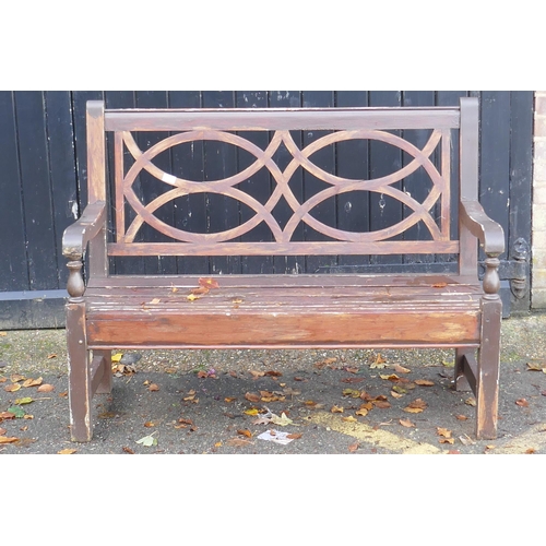 1127 - A hardwood garden bench, 123cm wide