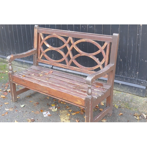 1127 - A hardwood garden bench, 123cm wide