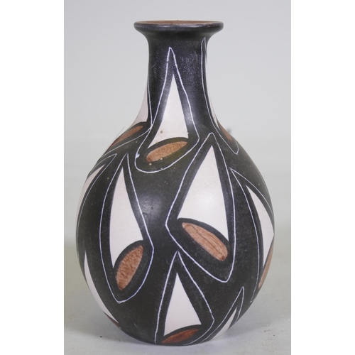 122 - A mid century Danish Soholm studio pottery vase, marked to base, RN, 17cm high