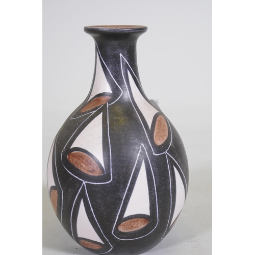 122 - A mid century Danish Soholm studio pottery vase, marked to base, RN, 17cm high