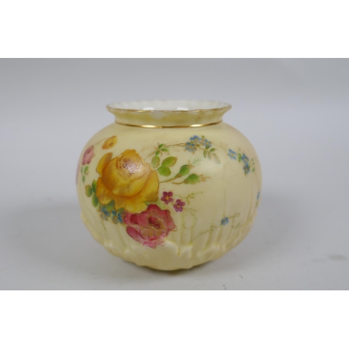 145 - A Clarice Cliff Bizarre Crocus pattern flower frog, a Clarice Cliff for Newport Pottery sugar pot, a... 