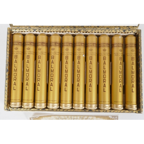 15 - A box of ten Smit and ten Hove, Balmoral vintage  cigars, each in tube, 12cm long