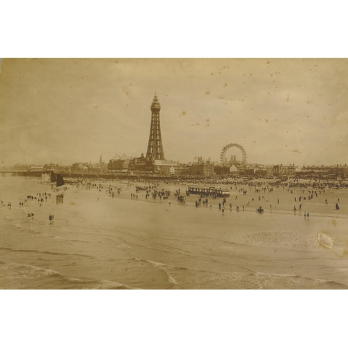 160 - A quantity of late C19th and early C20th photographs, including an 1896 photograph of Blackpool seaf... 