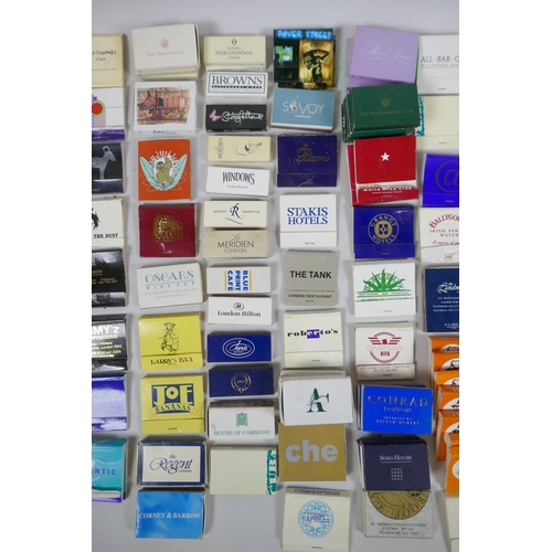 213 - A large quantity of vintage match boxes mostly relating to London Clubs, bars, restaurants and hotel... 