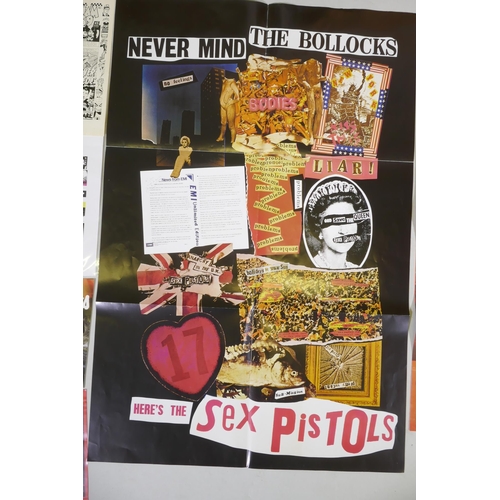 221 - A quantity of punk music ephemera to include flyers, posters, drinks mats etc, featuring The Strangl... 