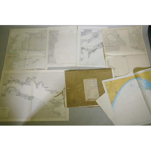 287 - A large quantity of of 1960s marine charts of the Mediterranean, 104 x 71cm