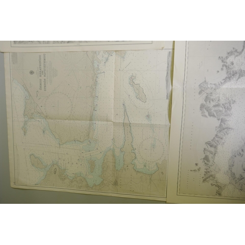 287 - A large quantity of of 1960s marine charts of the Mediterranean, 104 x 71cm