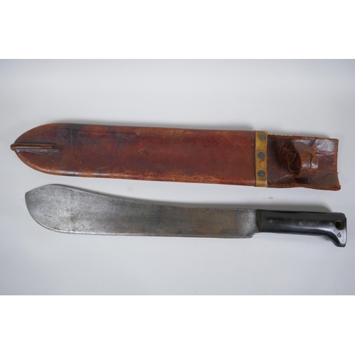 30 - A WWII US made machete by Legitimus Collins & Co, model no. 1250, and a British made Boy Scout's... 