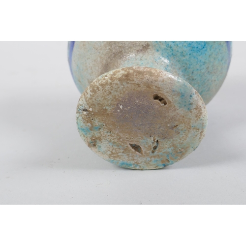 307 - A faience glazed stoneware goblet, 9cm high