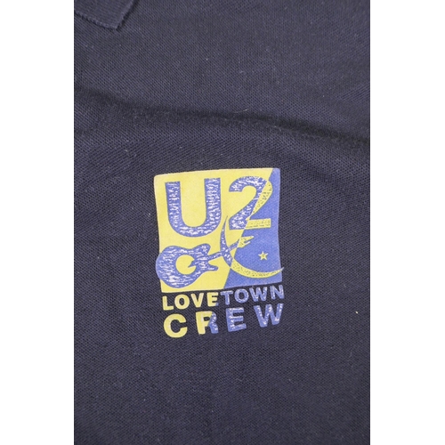 63 - A U2 crew polo shirt for the 1989 Lovetown Tour (size XL), and another for the New Zealand Lovetown ... 