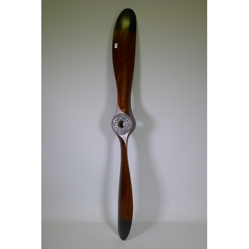 64 - A vintage style wooden aeroplane propeller, 200cm long