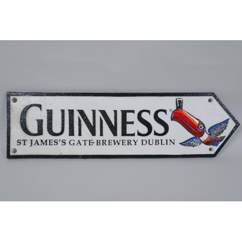 66 - A painted cast iron 'Guinness Brewery' road sign, 38 cm x 11cm