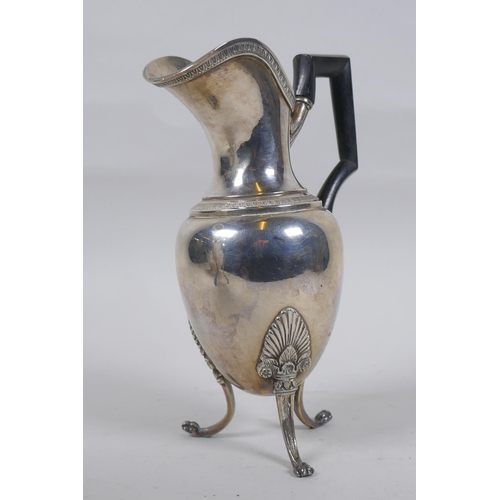 662 - An early C19th French Empire silver jug, 245g