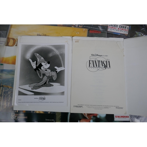 78 - A large quantity of lobby cards, press kits and small posters, to include Fantasia Anniversary, Firs... 