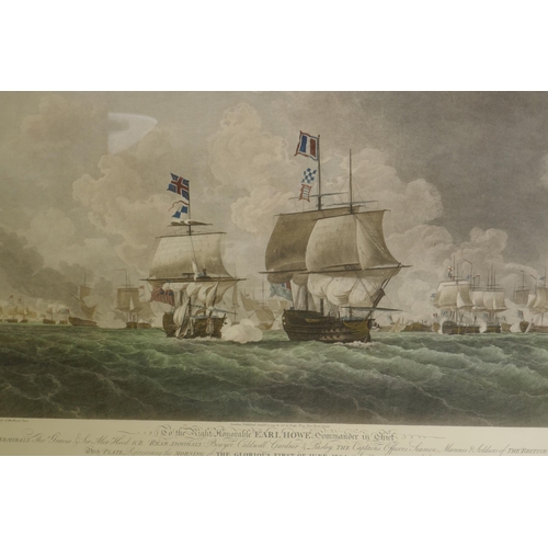 804 - After Robert Cleveley of the Royal Navy, a pair of hand coloured engravings, to the Right Honorable ... 