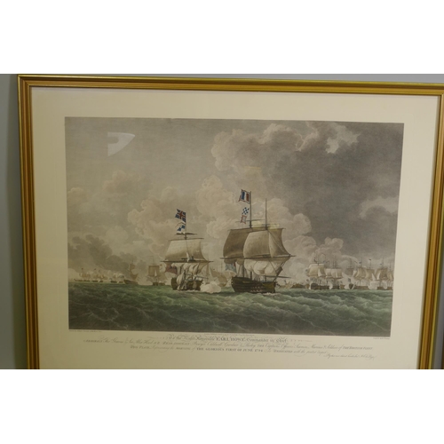 804 - After Robert Cleveley of the Royal Navy, a pair of hand coloured engravings, to the Right Honorable ... 