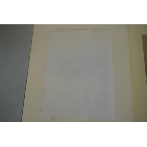 837 - Maurice R. Sheppard PRWS, Maurice Looks Around, signed with monogram and inscribed verso, 1989, wate... 